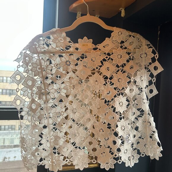 Anthropologie Maeve Floral Shell Top in White - Sold Out Style - Picture 2 of 2